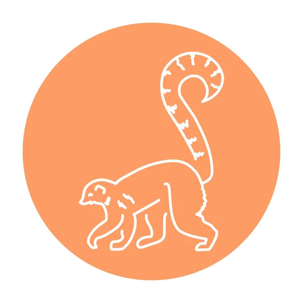 Lemur Cor Linha Ilustração —  Vetores de Stock