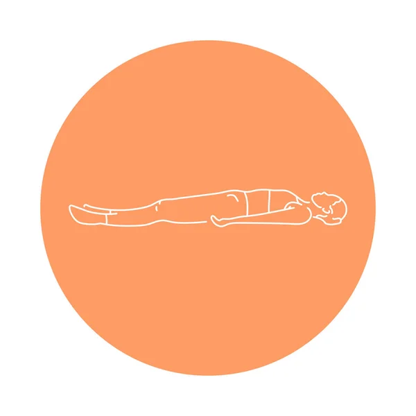 Shavasana Corpse Pose Farbe Linie Illustration Piktogramm Für Webseite — Stockvektor