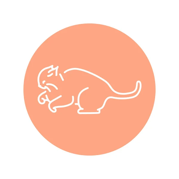 Злий Кіт Бореться Кольоровою Лінією Значка Піктограма Веб Сторінки — стоковий вектор