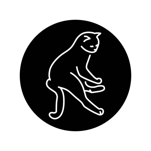Cat Enjoy Rest Color Line Icon Pictogram Web Page — 图库矢量图片
