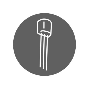 Sabit akım diyot siyah çizgi simgesi. Web sayfası için resim grafiği