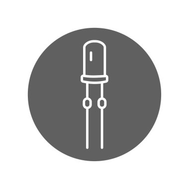 Işık yayan diyot siyah çizgi simgesi. Web sayfası için resim grafiği