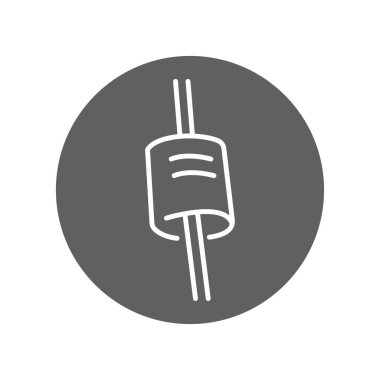 Geçici voltaj siyah çizgi simgesi. Web sayfası için resim grafiği