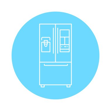 Smart refrigerator color line icon. Kitchen device. 