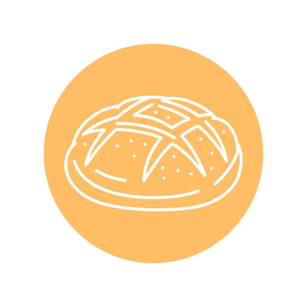Brood Zwarte Lijn Icoon Bakkerij — Stockvector
