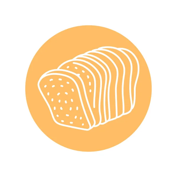 Sliced Grain Bread Black Line Icon Bakery — Stock Vector