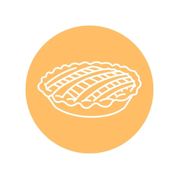 Значок Черной Линии Сладкого Пирога Пекарня — стоковый вектор