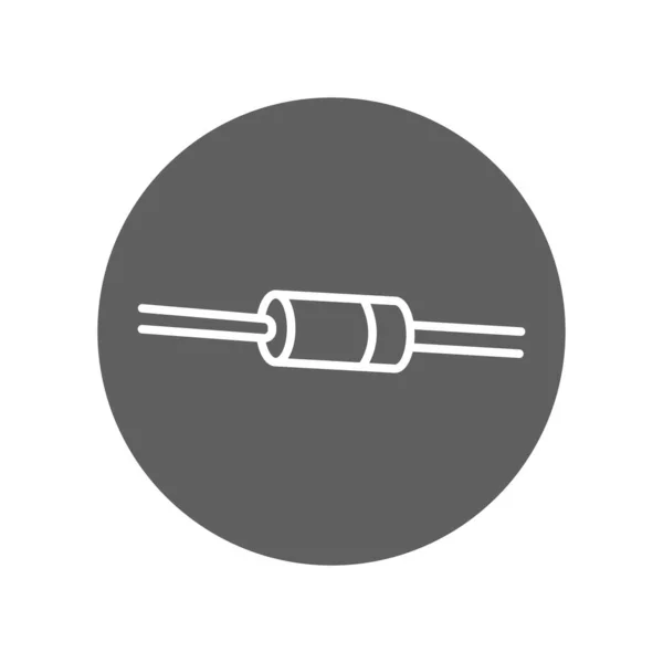 Pin Diode Schwarze Linie Symbol Piktogramm Für Webseite — Stockvektor