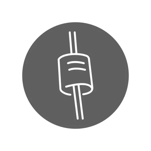 Schwarzleitungssymbole Für Vorübergehende Spannung Piktogramm Für Webseite — Stockvektor