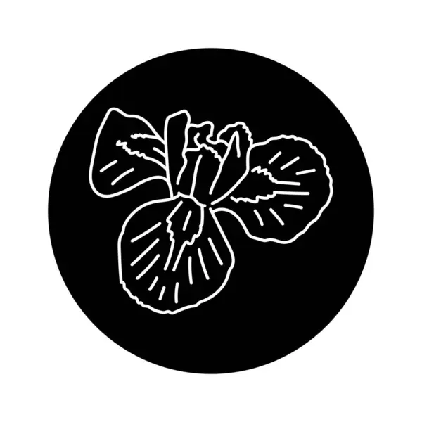 Iris Flor Línea Negra — Vector de stock