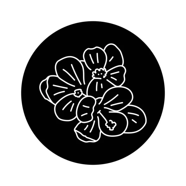 Flor Violeta Línea Negra — Vector de stock