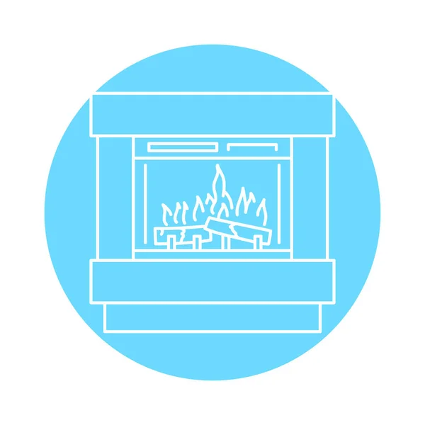 Electric Fireplace Color Line Icon Kitchen Device — Image vectorielle