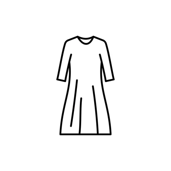 Σιλουέτα Φόρεμα Μαύρη Γραμμή Εικονίδιο — Διανυσματικό Αρχείο