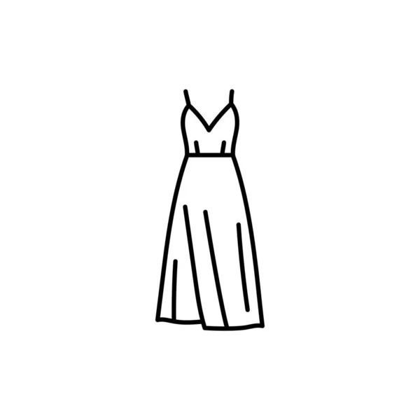 Bustier Φόρεμα Μαύρο Εικονίδιο Γραμμή — Διανυσματικό Αρχείο