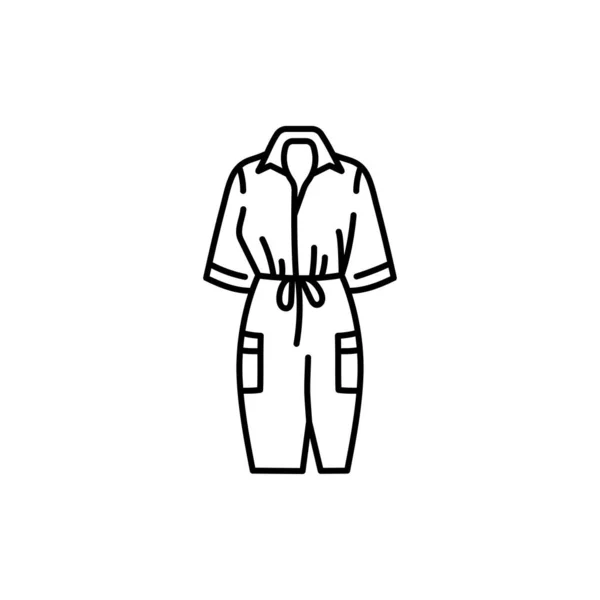 Сукня Сорочка Чорна Лінія Значок — стоковий вектор