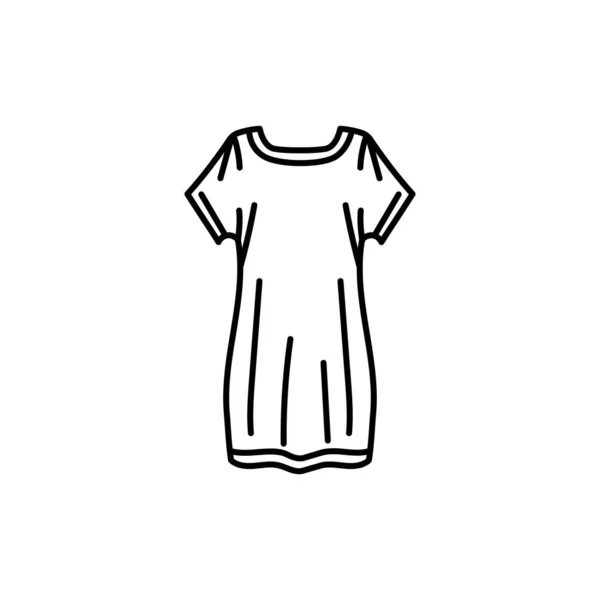 Tunic Φόρεμα Μαύρο Εικονίδιο Γραμμή — Διανυσματικό Αρχείο