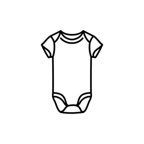 Baby Bodysuit Μαύρο Εικονίδιο Γραμμή — Διανυσματικό Αρχείο