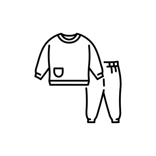 Chaqueta Bebé Pantalones Icono Línea Negro — Vector de stock