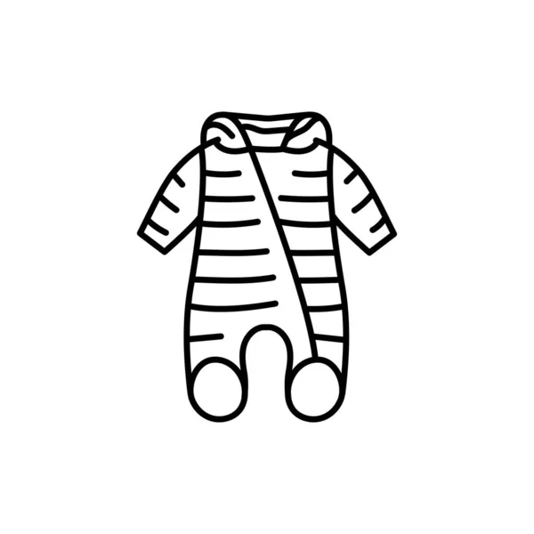 Baby Rompers Zwarte Lijn Pictogram — Stockvector