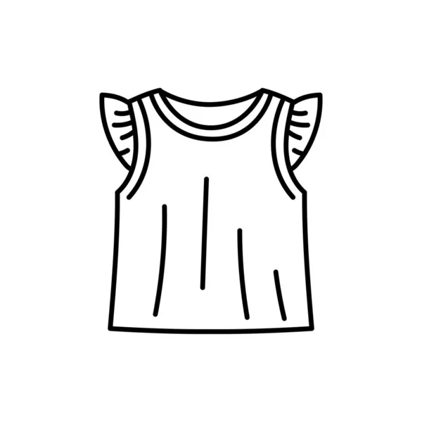 婴儿T恤黑线图标 — 图库矢量图片