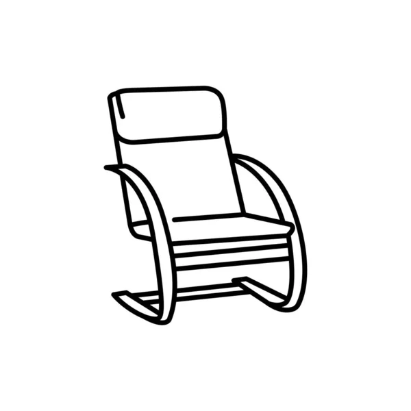 Cadeira Macia Ícone Linha Preta —  Vetores de Stock