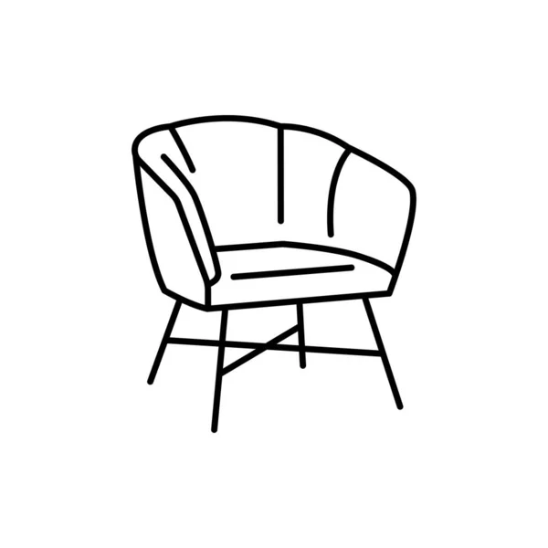 Μαλακή Καρέκλα Μαύρο Εικονίδιο Γραμμή — Διανυσματικό Αρχείο