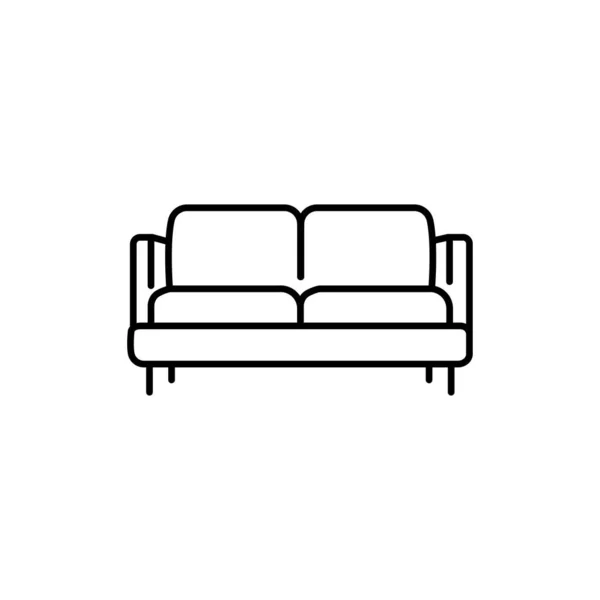 Soft Sofa Black Line Icon — Stock Vector