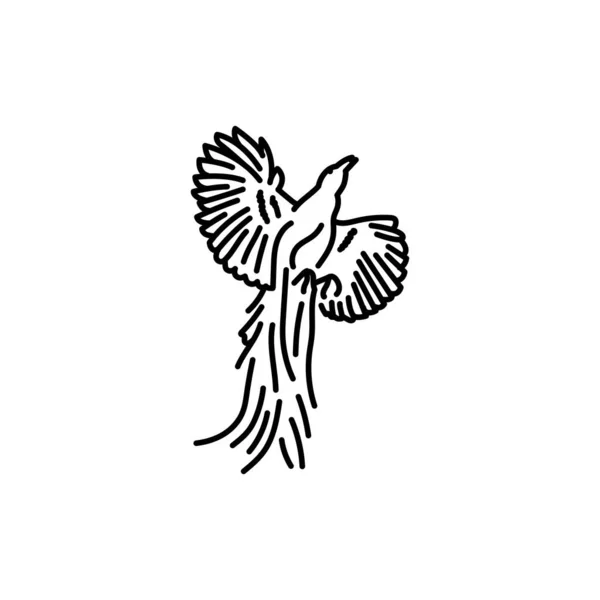 Paradiesvogel Schwarze Linie Symbol — Stockvektor