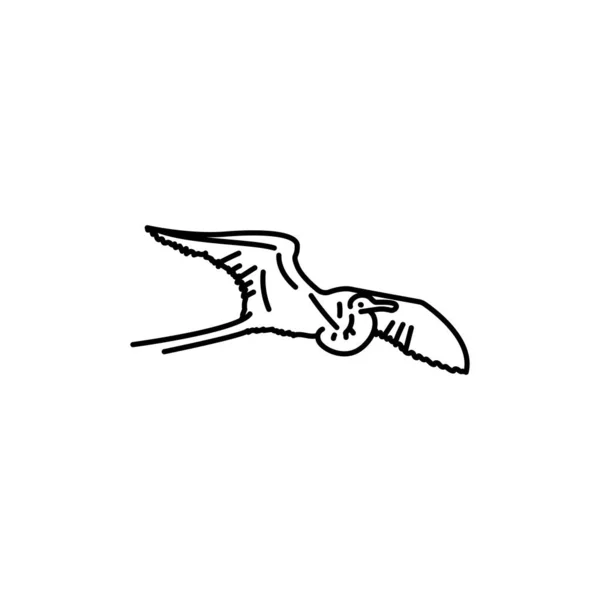 Frigatebird Zwart Lijn Icoon — Stockvector
