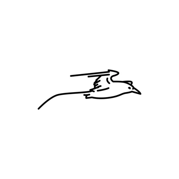 ハーストン鳥のブラックラインアイコン — ストックベクタ