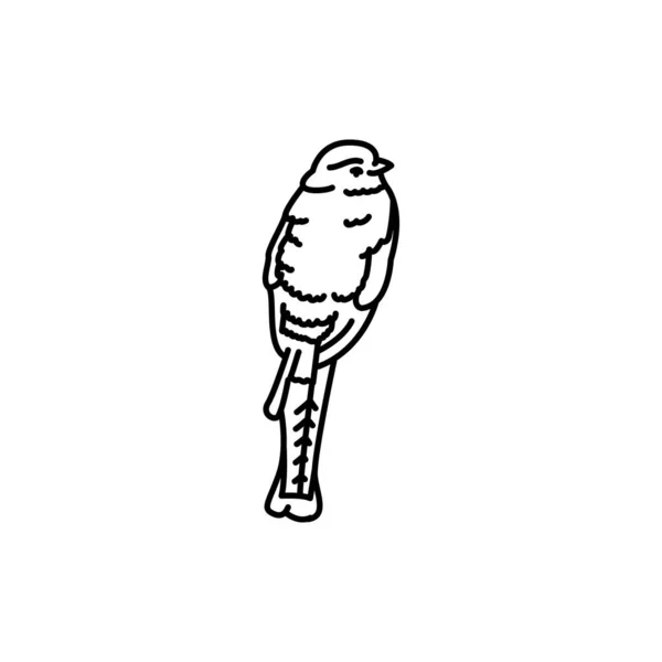 Trigon Fågel Svart Linje Ikon — Stock vektor