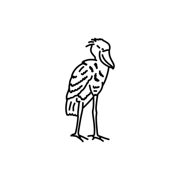 Φαλαινοκέφαλο Εικονίδιο Μαύρης Γραμμής Πτηνών — Διανυσματικό Αρχείο