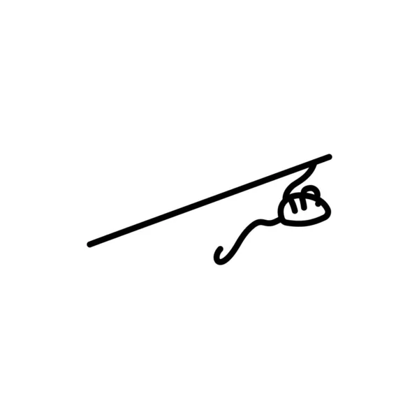 Мышиная Игрушка Кошки Играет Черную Линию — стоковый вектор