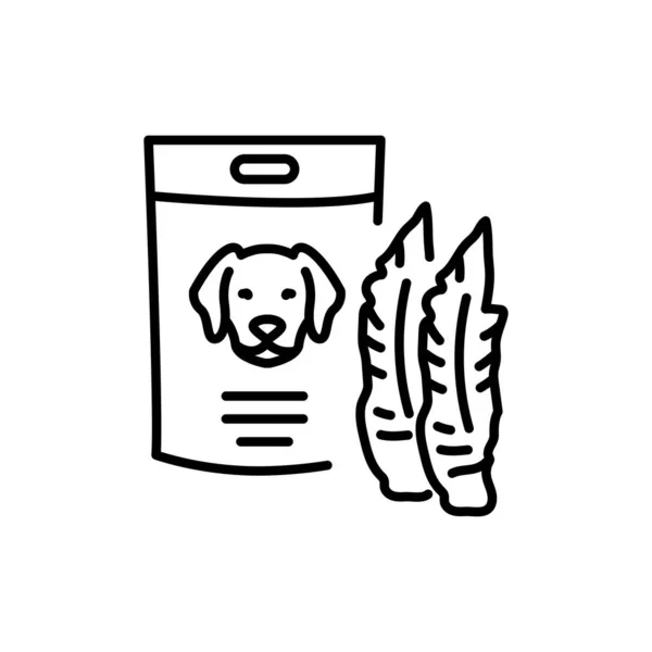 Σετ Σνακ Σκύλου Μαύρο Εικονίδια Γραμμή Σύνολο — Διανυσματικό Αρχείο