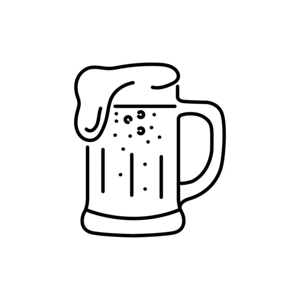 Иконка Черной Линии Пива — стоковый вектор