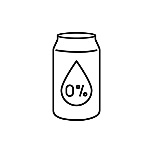 Non Alcoholic Beer Tin Can Black Line Icon — Stock Vector