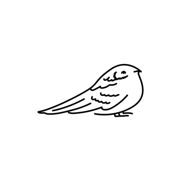Kozorožec Pták Pták Černá Čára Ikona — Stockový vektor