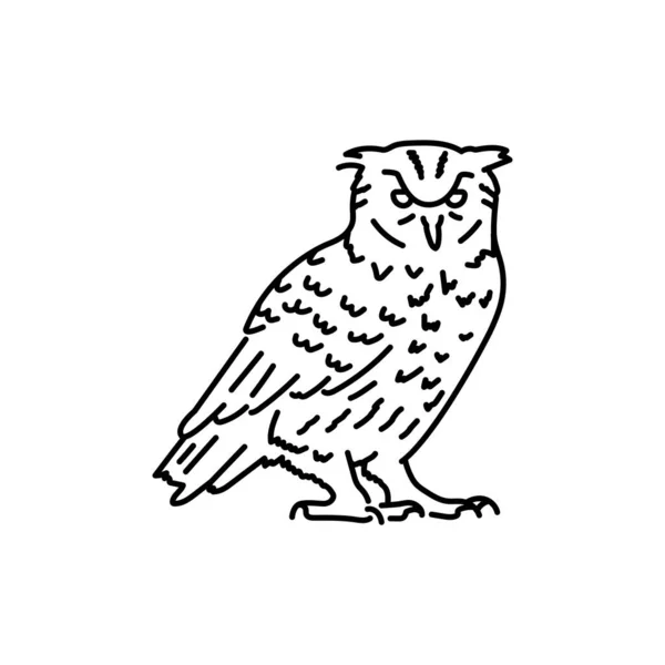 猫头鹰黑线图标 — 图库矢量图片