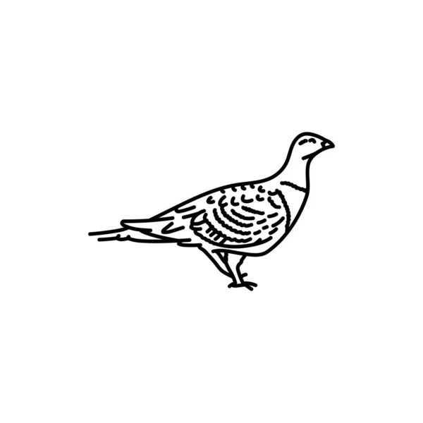 Rippled Vogel Zwarte Lijn Pictogram — Stockvector