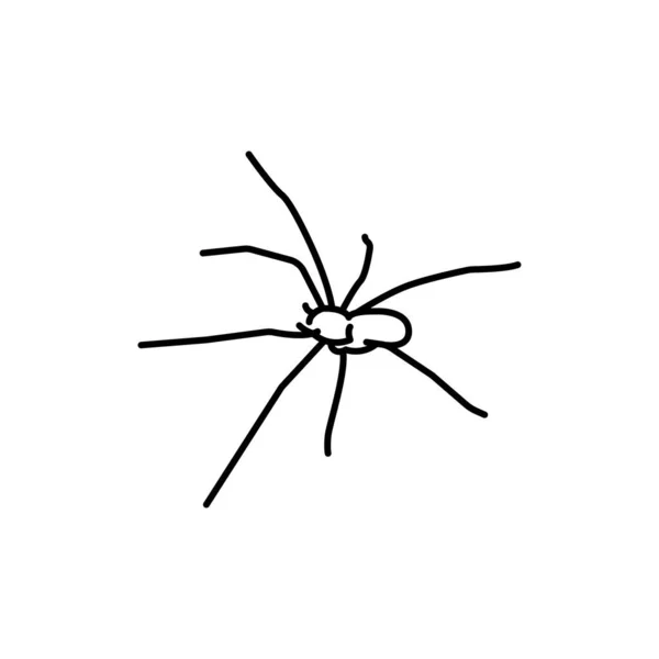 Hnědý Osamělý Pavouk Černá Čára Ikona — Stockový vektor