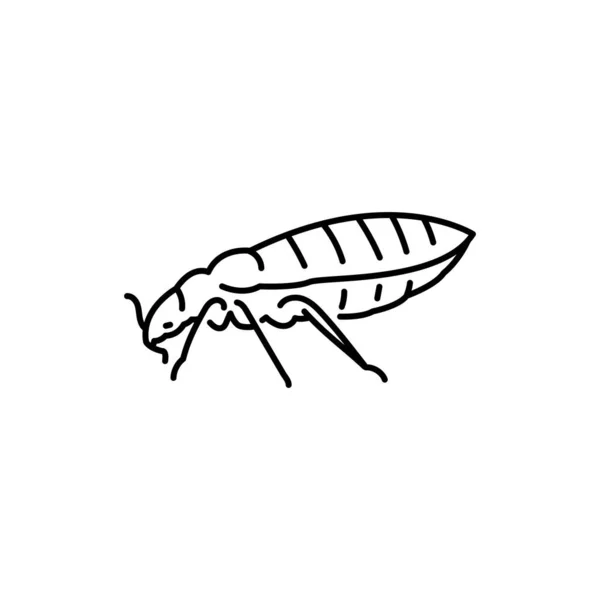 Bug Icône Ligne Noire — Image vectorielle