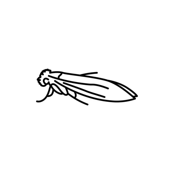 Ikona Černé Čáry Moth — Stockový vektor