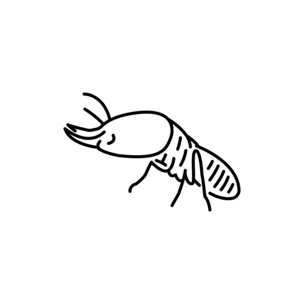Icône Ligne Noire Termite — Image vectorielle