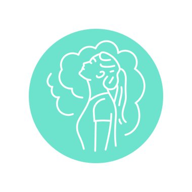 Farkındalık meditasyonu siyah çizgi simgesi. Denge ve rahatlama.