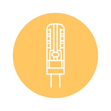 Kapsül, G LED lamba siyah çizgi simgesi. 