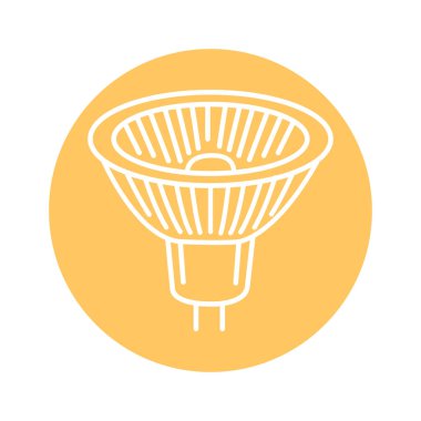 Halojen lamba siyah çizgi simgesi. 