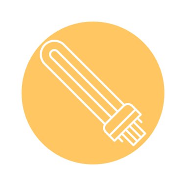 Ozon siyah çizgi simgesi olmayan U şeklinde UV lambası. 