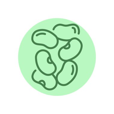 Fasulye siyah çizgi simgesi. Doğal organik süper yiyecek..