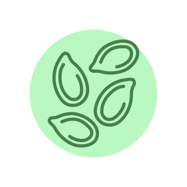 Kabak çekirdeği siyah çizgi ikonu. Doğal organik süper yiyecek..