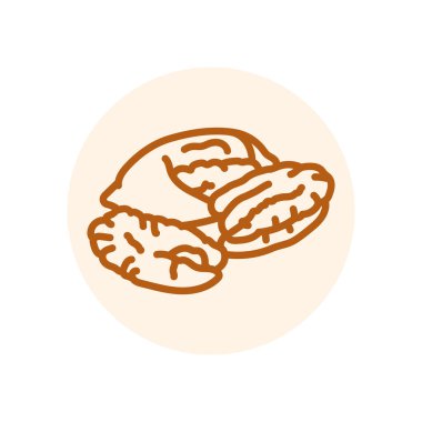 Fındık rengi siyah çizgi ikonu. Doğal organik süper yiyecek..